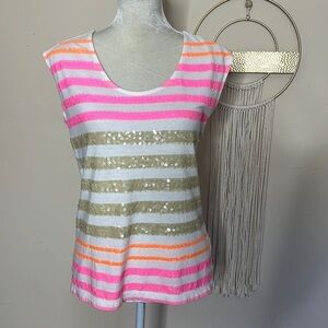 Old navy • neon sequin striped tank